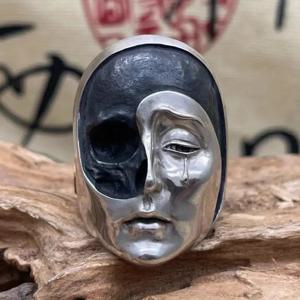 TEMU 태극권 디자인의 울어라 남자 반지, 남성을 위한 독특한 주얼리, 배터리 없음