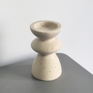 TEMU 천연 대리석 촛대 세트, 높이 차이 촛대 스탠드, 동굴석 받침대, 트라베르틴 촛대, 거실 탁상 공예품, 고급석 장식품, 가정 및 상업용으로 적합, 결혼식에 완벽한 장식