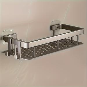 TEMU 1개 럭셔리 스테인리스 스틸 이중층 벽걸이 샤워 캐디 - 드릴 필요 없음, 녹 방지 욕실 정리함 (샴푸, 컨디셔너 등) - 홈 데코 및 휴일 선물에 이상적