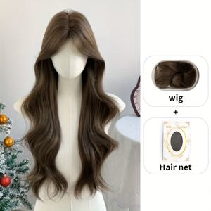 TEMU 믹스 세트 [가발 + 헤어 넷] 30인치 여성용 가발, 워터 웨이브 곱슬 헤어스타일 가발, 데일리룩을 위한 트렌디하고 젊어 보이는 스타일, 공연 및 이브닝 이벤트에 적합