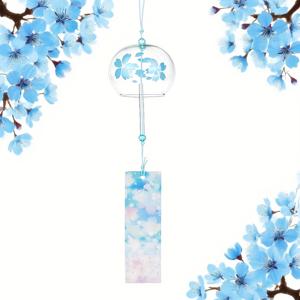 TEMU 1/3개 일본 벚꽃 풍경 유리 수제 펜던트, 정교하고 귀여운 핑크, 블루, 퍼플 벚꽃, 친구, 부모님, 연인, 이웃을 위한 생일 선물, 홈 & 가든 장식, 더 스타일리시한 마당을 위한 창의적인 장식 스타일