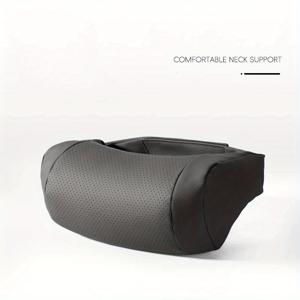 TEMU 고품질 나파 인조 가죽 차량용 헤드레스트 & 넥 베개 | 인체공학적 디자인, 초극세사 통기성 메모리폼, 곡선 맞춤형, 테슬라 모델 Y 및 기타 차량에 범용적으로 사용 가능