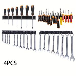 TEMU 4개입 고강도 금속 렌치 & 스크루드라이버 & 플라이어 정리대 벽걸이형 공구 보관 랙 - 고강도 차고 작업장 정리함 (걸이 후크 포함)