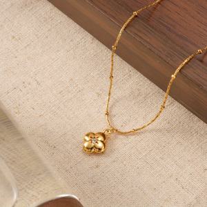 TEMU 별 모양 펜던트가 달린 여성용 고급 304 스테인리스 스틸 목걸이 | 저자극성, 골드 톤의 안색 변이 방지 광택 마감, 우아하고 빈티지 스타일, 모든 계절 및 공식적인 행사에 적합