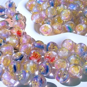 TEMU 신상 인기 판매 고급 파인 글리터 장미꽃 색상 변화형 야광 장식 구슬, 포컬 비즈, 주얼리 제작 키트, 럭셔리 DIY 재료 팩, 비즈 펜, 20개/10개