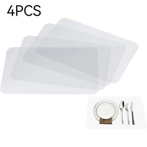 TEMU 투명 플라스틱 시트 4개 세트 - 내구성 강한 얇은 테이블 보호 매트, 카운터탑, 식탁, 플레이스매트용 - 쉽게 세척 가능한 내구성 커버, 다용도 테이블 매트 세트