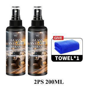 TEMU 차량 앞유리, 거울 및 유리 표면용 200ml 범용 유리 김서림 방지 스프레이 2개 세트 | 방수 기능 강화 및 시야 향상, 모든 차종과 호환 가능