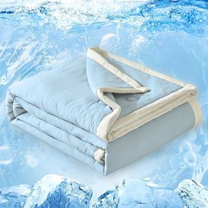 TEMU 1개 냉각 이불 - 체온 흡수 기능, 가벼운 쿨 디자인 부드러운 플러피 담요, 야간 땀과 더위 잠자는 사람을 위한 (블루)