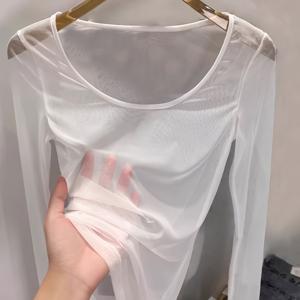 TEMU 여름 신상 화이트 시어 롱슬리브 캐미솔 | 부드럽고 피부 친화적, 가볍고 통기성이 좋으며, 답답함 없이 편안함