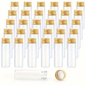 TEMU 20개 15ml 플라스틱 병, 투명 샘플 소형 병, 골드 알루미늄 스크류 캡이 있는 소형 장식용 공예 병, 에센셜 오일 액체 파우더 주얼리용
