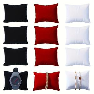 TEMU 시계 및 팔찌 쇼케이스용 벨벳 보석 디스플레이 베개 12개 세트, 고급스러운 벨벳 팔찌 , 전원 공급 없이 다기능 보석 디스플레이 스탠드 액세서리, 보석 제작 디스플레이 및 포장 용품, 비즈와 보석 만들기