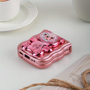 TEMU 휴대폰 케이스 - 트렌디한 컬러풀 곰돌이 디자인의 고급 코팅 휴대폰 케이스, 귀여운 곰돌이 모양 스탠드 포함, 강력한 충격 방지 및 정밀한 컷아웃으로 풀 보호 제공. Galaxy Z Flip3 5G, Galaxy Z Flip4 5G, Galaxy Z Flip5 5G 호환