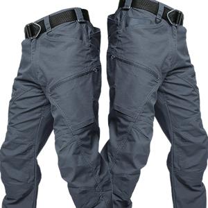 TEMU 남성용 택티컬 카고 바지 1개 | 튼튼한 원단으로 제작되었으며, 다양한 포켓, 레귤러 핏, 단색으로 특징되며, 야외 작업, 하이킹에 적합합니다.