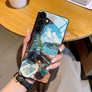 TEMU 트렌디하고 독특한, 이 강화 유리 폰 케이스는 카메라와 커피 패턴을 특징으로 하며, for samsung for galaxy Note9/Note10/Note20/A32/A50/A53/A70/A73/S20/S21/S22/S23/S24/S25/Plus Ultra FE와 호환 가능하며, 남성과 여성 모두에게 고품질의 보호를 제공합니다.