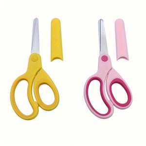 TEMU 학생 및 사무용 왼손잡이 가위 2개 세트 - 스테인리스 스틸 안전 가위, 둥근 팁 및 손잡이 - 튼튼한 공예 및 학교 용품, 일상 사용