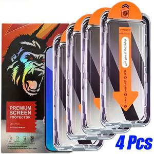 TEMU 아이폰 17 Air/17 Pro Max/17/13/14/15/16/16e/Plus/Pro/Pro Max/12/Mini/11/XR/X/XS Max 호환 생동감 넘치는 고릴라 프라이버시 스크린 보호필름 4개 세트, 먼지 없는 설치, 다이내믹 아일랜드 호환, 스크래치 방지, 먼지 차단 스마트폰 액세서리