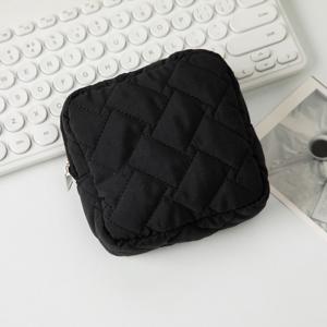 TEMU 심플 스퀘어 스토리지 백 화장품 파우치 여성용 생리대 보관백 여행용 세면용품 파우치 지퍼포함 립스틱 화장품 파우치 생리대 보관백