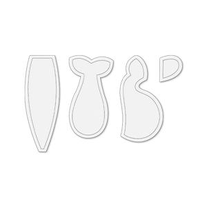 TEMU 4개 투명 PET 고래 인형 퀼팅 템플릿 - 재사용 가능 & 세탁 가능 DIY 재봉틀, 정밀 커팅 가이드 포함, 인형 제작, 아미구루미 공예, 수제 프로젝트용 (DIY 패션 인형 호환) - 취미 공예 도구