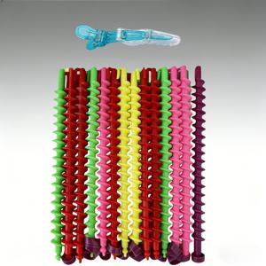 TEMU 16개 혼합 색상 스파이럴 헤어 스타일링 도구 세트 (클립 포함), 랜덤 컬링 로드 (냉수염), 헤어 살롱에 적합