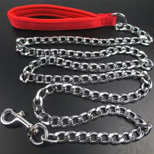 TEMU 스테인리스 스틸 강아지 목줄, 폼 핸들 찰십合作 방지 디자인, 소형견, 중형견, 대형견용 반려동물 리드줄