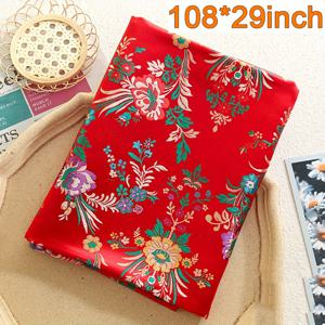 TEMU 1개 NBYohomoo 새틴 브로케이드 원단, 폭 0.68야드, 꽃 프린트, 치파오 드레스, 쿠션, DIY 봉제 패치워크용 폴리에스터 퀼팅 천 - 기계 세탁 전용, NBYohomoo
