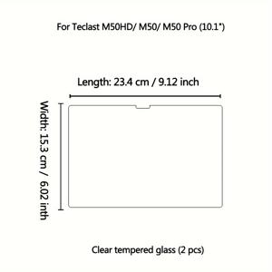 TEMU Boonget 9H 경도 강화 유리 스크린 프로텍터 Teclast M50/M50 Pro용 (10.1인치) - 거품 없음, 스크래치 방지, 쉬운 설치