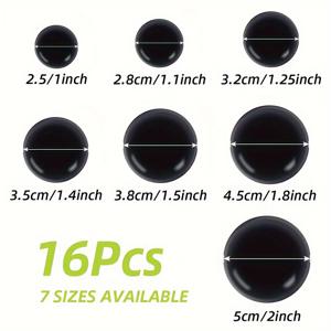 TEMU 16개입 검정색 자가 점착 의자 및 테이블 슬라이드, 간편한 슬라이딩을 위한 저소음 가구 이동 패드