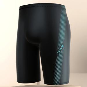 TEMU 유케 남성용 퀵드라이 파이브 패널 수영복, 무릎 길이, 해변, 휴가 및 수영 훈련용, 블랙