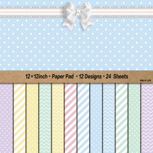 TEMU 12/24장 12×12인치 스크랩북 용지 패드, 아트 크래프트 패턴 용지, 스크랩북용 카드스톡 용지, DIY 장식 배경 카드 만들기 용품 - 마카롱 컬러 소프트 프레시