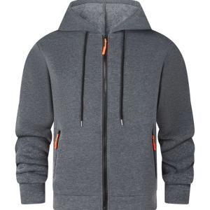 TEMU 새로운 봄/가을 지퍼 포켓 후드티, 지퍼업 가디건 재킷, 두꺼운 아웃도어 스포츠웨어