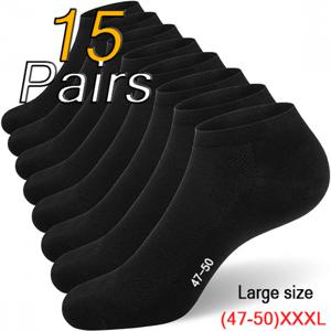 TEMU 남성용 특대형 (47-50) XXL 블랙 양말 5/15켤레 - 통기성 좋은 메시 소재, 편안하고 깔끔한 니트 디자인, 손세탁 가능, 여름철에 적합
