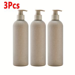 TEMU 1세트/3개 500ml/16.9oz 생분해 밀짚 병, 빈 플라스틱 디스펜서 병, 액체 디스펜서 병, 가정용 비누 디스펜서 병 - 홈 욕실 및 주방용, 홈 팩, 여행용 팩