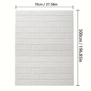 TEMU 자체 접착식 3D XPE 벽지 1롤 (두께 3mm) - 장식용 폼 벽돌 패턴 벽 스티커, 침실, 거실 및 주방 리모델링에 적합