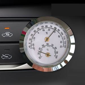 TEMU 1개 스테인리스 스틸 온도 및 습도 표시기, 실내/외부 사용 가능, 차량 내장 장식용, 충전 불필요, 배터리 없음