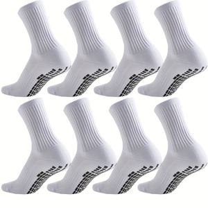 TEMU 4/8/12켤레 남녀공용 프로페셔널 미끄럼방지 운동용 양말 - 축구, 농구, 야구, 럭비, 축구, 사이클링, 러닝, 하이킹, 테니스, 스케이트보드용 - 내구성 강화, 기계 세탁 가능, 단색