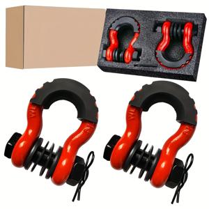 TEMU 2개/세트 4.75톤 차량 트레일러용 U자형 단조 리리스 버클 보호 커버 포함, 3/4인치 D링 후크 브래킷 교체용 데빌 훅 자동차 부품