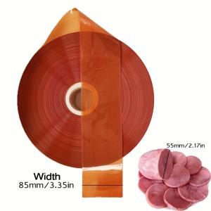 TEMU 5m 대형 직경 55mm 고온 저항 플라스틱 소시지 케이싱 | 투명 레드/브라운/그린, 육류 보존, 내구성 및 균열 방지, 향상된 맛, 다양한 소시지 제조기 호환, SISCCI 브랜드