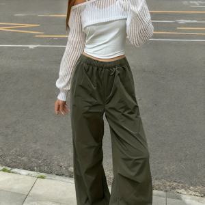 TEMU 청소년 3피스 세트: 봄/여름 캐주얼 멀티 메쉬 탑 + 탱크탑 + 카고 레그 팬츠, 야외 활동에 완벽, 청소년용