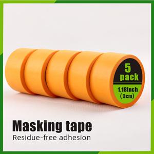 TEMU 와시 테이프 5개입 - 내구성 강한 방수 & 내열성 무잔여 페인터 테이프, 타일, 페인트 커버업, 다용도 (석고보드, 타일) - 노란색 & 흰색, 리모델링, 건설용