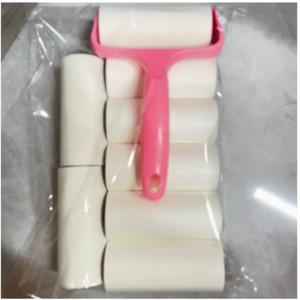 TEMU 벨벳 브러쉬 헤어 브러쉬 (교체용 롤 8개, 손잡이 1개 포함), 핸드 테어 롤러 디자인 특징. 480매의 종이, 튼튼한 손잡이, 전원 불필요, 의류, 카펫, 차량 시트 사용에 적합.