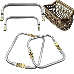 TEMU 4개 정사각형 골든 알루미늄 가방 프레임 클립 - 다기능 비틀 수 있는 하드웨어 나선형 걸쇠, 듀얼 메탈 마감 구름/우븐/DIY 가방 잠금장치, 핸드백, 우븐백, 우븐 토트백 손잡이, 핸드백 가장자리 액세서리용, 내구성 있는 금속 클립, 모던한 구름 모양 가방 걸쇠 디자인, DIY 지갑 제작용