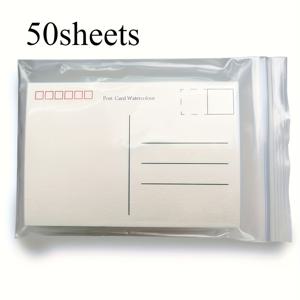 TEMU 50개 수채화 엽서 - 무산성, 중간 질감, 창의적인 예술 및 개인 메시지용 품질, 수채화 작품, 수제 카드에 적합 | 뉴트럴 스타일 | 무산성 엽서, 수채화 카드