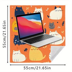 TEMU 1개, [자체 접착식 매직 래핑 천] 초대형 탈출 방지 및 스크래치 방지 고양이 래핑 천, 여러 가지 만화 아기 고양이 패턴 포함, 세탁 가능하고 내구성 있는 고양이 침대 담요, 장난기 많은 고양이를 위한 그루밍 및 진정 수건, 다용도 여행용 수납 천, 카메라 및 컴퓨터용 보호 래핑 천