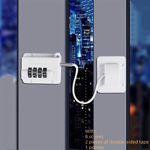 TEMU [ABS 조합 자물쇠] 드릴링 없이 설치 가능한 ABS 조합 자물쇠 | 안전 로프 1세트 포함, 냉장고, 냉동고, 캐비닛, 서랍, 옷장, 창문, 문에 적합 - 배터리 불필요, 옷장 보안, 서랍 잠금, 컴팩트 디자인, 휴대용 자물쇠, 내구성 있는 구조, 신뢰할 수 있는 잠금, 도구 없이 설치, 사무실 보관, 상업용
