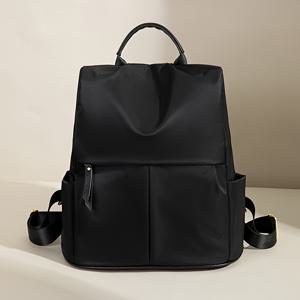 TEMU 여성용 경량 방수 백팩 - 옥스포드 나일론 여행 가방, 대용량 책가방, 조절 가능한 스트랩 & 지퍼, 출퇴근, 대학용 - 탄색 데이팩