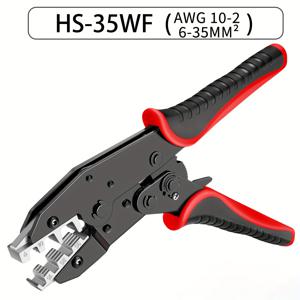 TEMU 소켓 단자 및 핀 단자용 압착기 - 라쳇 와이어 압착기 - AWG 10-2 (6-35Mm²) - 라쳇 단자 압착기 - 전기 압착 도구