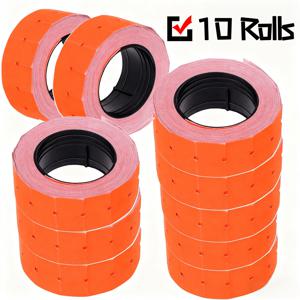 TEMU 21X12mm 선물 포장 라벨 10롤 - MX-5500 라벨 건에 적합, 식료품 및 소매점의 가격표에 적합한 높은 가시성 및 접착성 특징, 크리스마스 및 새해 선물 및 장식에도