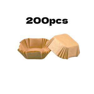 TEMU 200개 사각 일회용 케이크 베이킹 페이퍼 컵, 레이스 엣지 - 왁스 페이퍼 논스틱 케이크 라이너, 크리스마스, 할로윈, 추수감사절, 부활절에 적합, 미니 케이크, 빵, 페이스트리 및 스낵에 완벽, 베이킹 용품