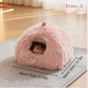 TEMU 미끄럼 방지 디자인의 아늑하고 따뜻한 햄스터 미니 하우스. 햄스터와 미니 고슴도치와 같은 작은 애완동물을 위한 겨울 수면에 적합합니다.