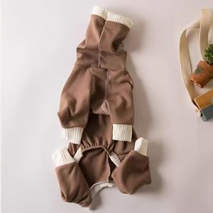 TEMU 가을 겨울용 중대형견 따뜻한 애완동물 옷, 편안한 핏 강아지 의류, 라브라도, 골든 리트리버, 시바견, 허스키용 바디슈트. 패셔너블한 강아지 스웨트셔츠와 귀여운 강아지 스웨터. 애완동물 의류 2가지 색상: 브라운과 블루